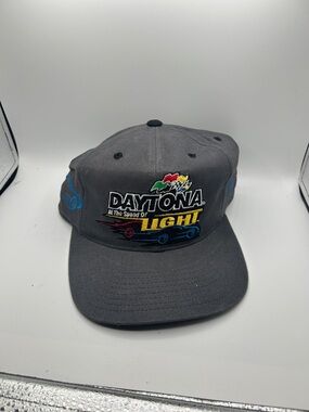 Racing Embroidered Gray Snapback Hat